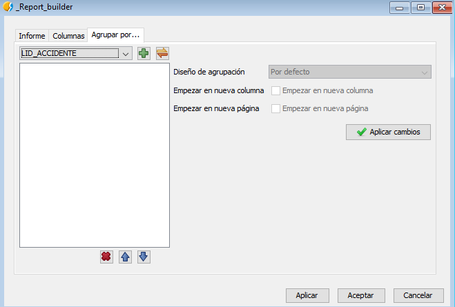 Dialogo de construccion de informes (agrupar por ...)